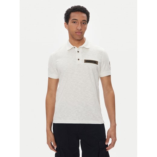 Aeronautica Militare Polo 251PO1865J680 Biały Regular Fit ze sklepu MODIVO w kategorii T-shirty męskie - zdjęcie 182689407