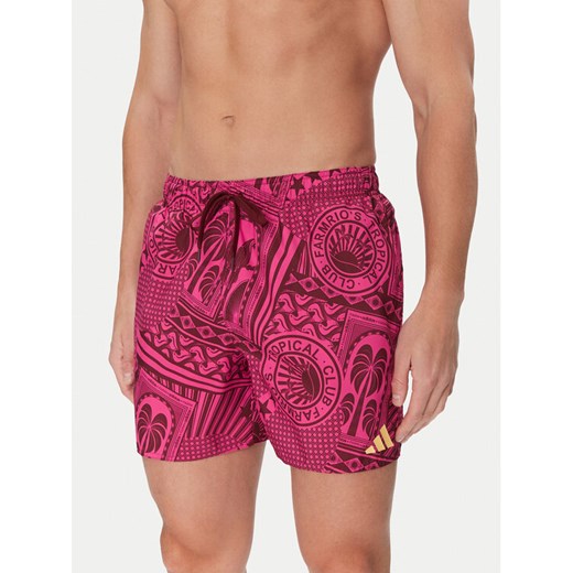 adidas Szorty kąpielowe FARM 3-Stripes JG3599 Różowy Regular Fit ze sklepu MODIVO w kategorii Kąpielówki - zdjęcie 182689458