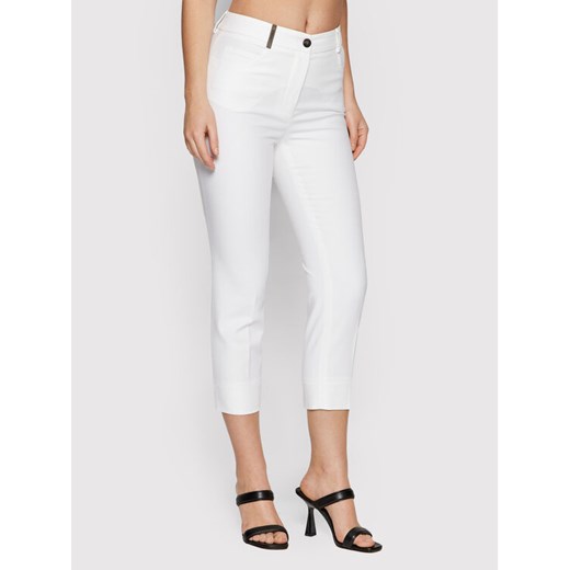 Peserico Spodnie materiałowe P04855J0 Biały Regular Fit ze sklepu MODIVO w kategorii Spodnie damskie - zdjęcie 182689545