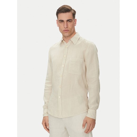 BOSS Koszula 50537381 Beżowy Regular Fit ze sklepu MODIVO w kategorii Koszule męskie - zdjęcie 182689597