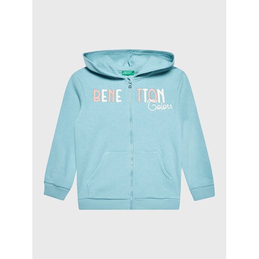 United Colors Of Benetton Bluza 35TMG501H Błękitny Regular Fit ze sklepu MODIVO w kategorii Bluzy dziewczęce - zdjęcie 182689668