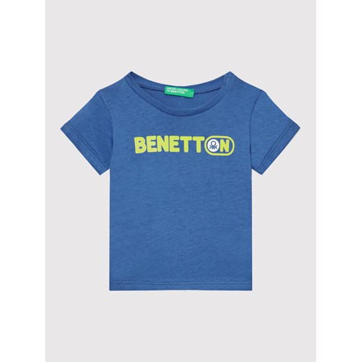 United Colors Of Benetton T-Shirt 3I1XG102N Niebieski Regular Fit ze sklepu MODIVO w kategorii Koszulki niemowlęce - zdjęcie 182689739