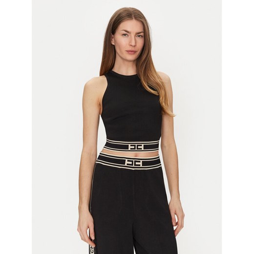 Elisabetta Franchi Top TK-39S-51E2 Czarny Slim Fit ze sklepu MODIVO w kategorii Bluzki damskie - zdjęcie 182689747
