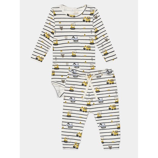 NAME IT Komplet body i spodnie Bisson 13230692 Biały Regular Fit ze sklepu MODIVO w kategorii Komplety niemowlęce - zdjęcie 182689778