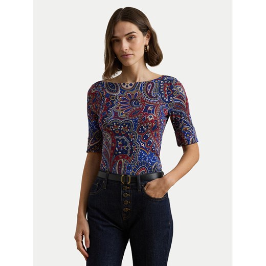 LAUREN RALPH LAUREN Bluzka 200957613001 Kolorowy Slim Fit ze sklepu MODIVO w kategorii Bluzki damskie - zdjęcie 182689856