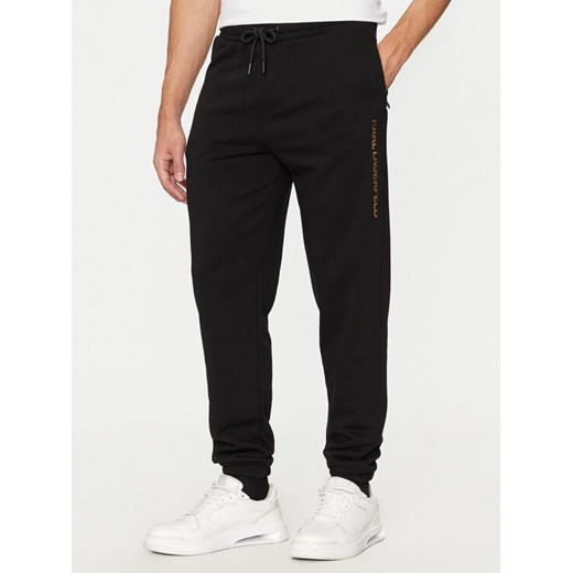 KARL LAGERFELD Spodnie dresowe 705464 551900 Czarny Regular Fit ze sklepu MODIVO w kategorii Spodnie męskie - zdjęcie 182689877