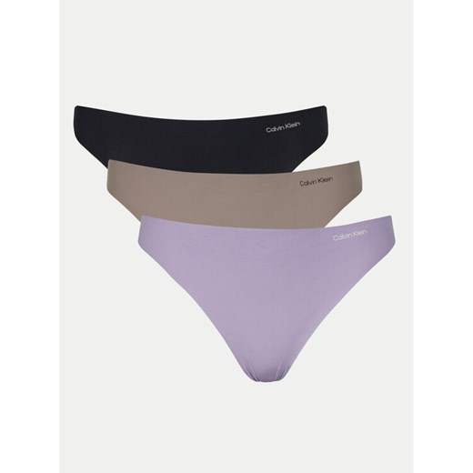 Calvin Klein Underwear Komplet 3 par stringów 000QD3558E Kolorowy ze sklepu MODIVO w kategorii Majtki damskie - zdjęcie 182689919