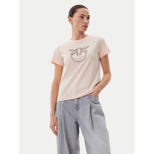 PINKO T-Shirt Quentin 100535 A2G7 Różowy Regular Fit ze sklepu MODIVO w kategorii Bluzki damskie - zdjęcie 182689976