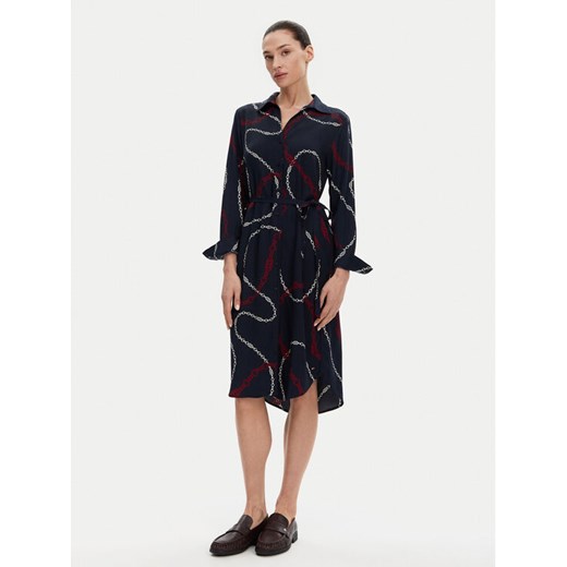 Tommy Hilfiger Sukienka koszulowa WW0WW44665 Granatowy Regular Fit ze sklepu MODIVO w kategorii Sukienki - zdjęcie 182690098
