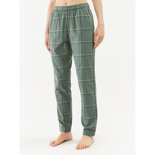 Triumph Spodnie piżamowe Mix & Match Tapered Trouser Flannel 01 X 10216530 Zielony Regular Fit ze sklepu MODIVO w kategorii Piżamy damskie - zdjęcie 182690217