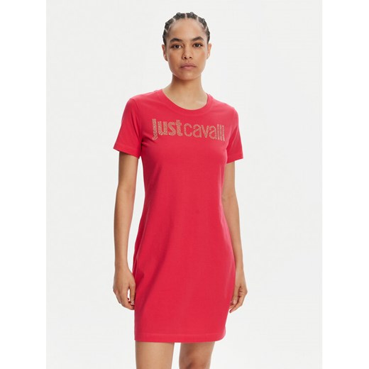 Just Cavalli Sukienka codzienna 78PAOE15 Różowy Regular Fit ze sklepu MODIVO w kategorii Sukienki - zdjęcie 182690478