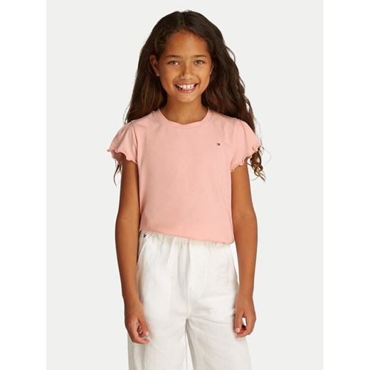 Tommy Hilfiger T-Shirt Essential KG0KG07052 S Różowy Regular Fit ze sklepu MODIVO w kategorii Bluzki dziewczęce - zdjęcie 182690675