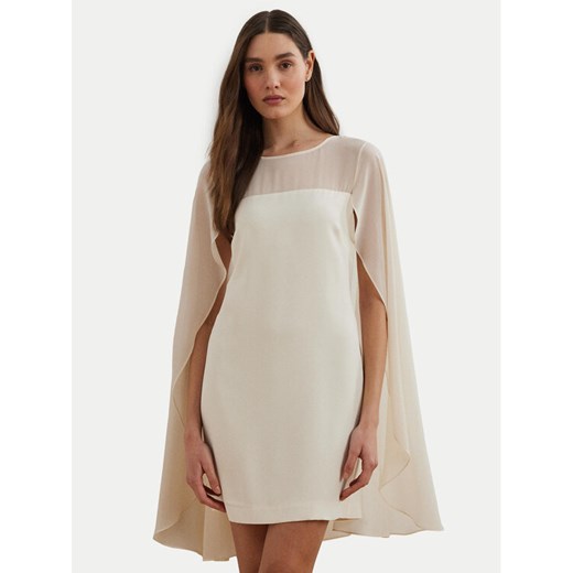 LAUREN RALPH LAUREN Sukienka koktajlowa 253963771001 Écru Regular Fit ze sklepu MODIVO w kategorii Sukienki - zdjęcie 182690768