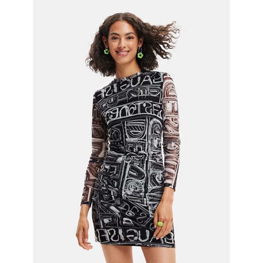 Desigual Sukienka codzienna 23SWVK23 Szary Slim Fit ze sklepu MODIVO w kategorii Sukienki - zdjęcie 182690866