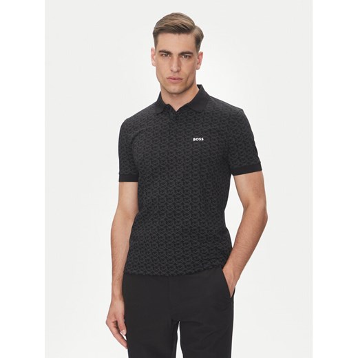 BOSS Polo Paddy Striped C 50540719 Czarny Regular Fit ze sklepu MODIVO w kategorii T-shirty męskie - zdjęcie 182690885