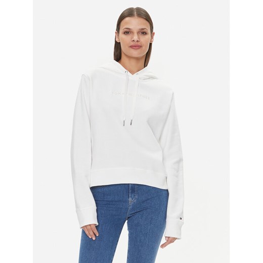 Tommy Hilfiger Bluza Frosted WW0WW38856 Écru Relaxed Fit ze sklepu MODIVO w kategorii Bluzy damskie - zdjęcie 182690905