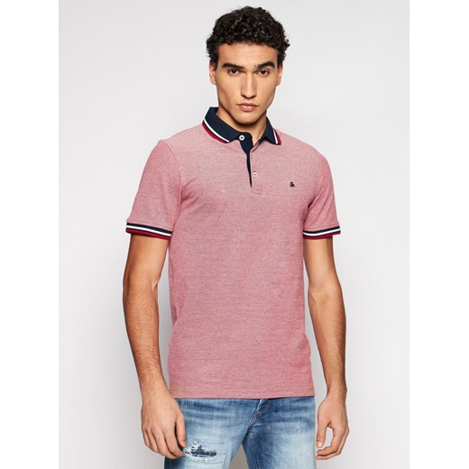 Jack&Jones Polo Paulos 12136668 Czerwony Slim Fit ze sklepu MODIVO w kategorii T-shirty męskie - zdjęcie 182691018