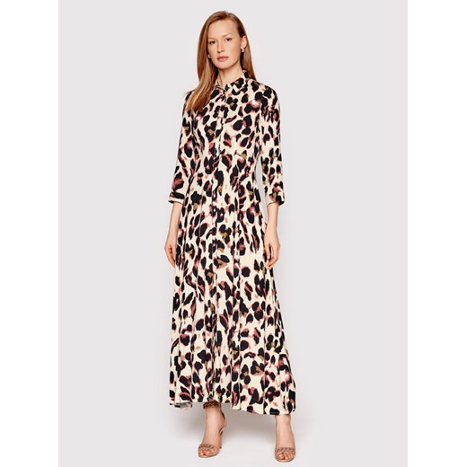 YAS Sukienka koszulowa Savanna 26022663 Beżowy Regular Fit ze sklepu MODIVO w kategorii Sukienki - zdjęcie 182691108