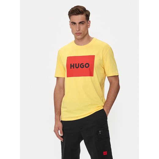 Hugo T-Shirt Dulive222 50467952 Żółty Regular Fit ze sklepu MODIVO w kategorii T-shirty męskie - zdjęcie 182691165