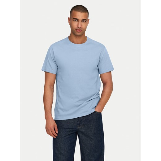 Only & Sons T-Shirt 22025208 Błękitny Regular Fit ze sklepu MODIVO w kategorii T-shirty męskie - zdjęcie 182691186