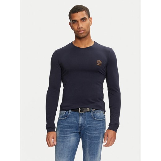 Versace Longsleeve AUU01007 1A1001 Granatowy Regular Fit ze sklepu MODIVO w kategorii T-shirty męskie - zdjęcie 182691206