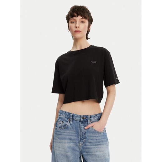 Tommy Jeans T-Shirt DW0DW20324 Czarny Relaxed Fit ze sklepu MODIVO w kategorii Bluzki damskie - zdjęcie 182691288