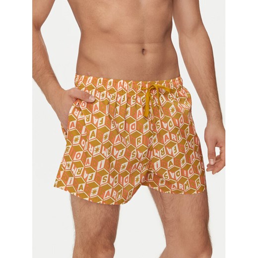 adidas Szorty kąpielowe FARM Rio 3-Stripes CLX IR6199 Żółty Regular Fit M MODIVO