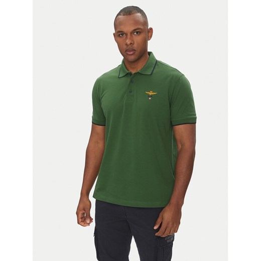 Aeronautica Militare Polo 251PO1308P82 Zielony Regular Fit ze sklepu MODIVO w kategorii T-shirty męskie - zdjęcie 182691388
