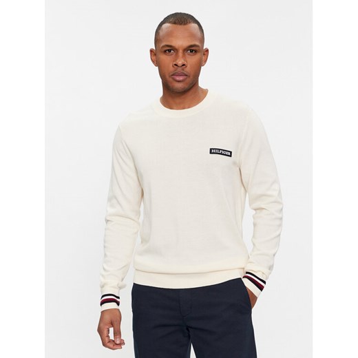Tommy Hilfiger Sweter Global Stripe Crew Nk MW0MW33502 Écru Regular Fit Tommy Hilfiger S MODIVO