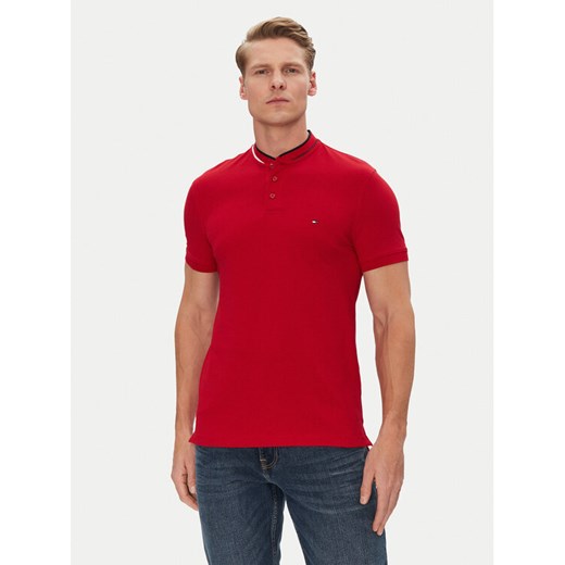 Tommy Hilfiger Polo Mao MW0MW34752 Czerwony Slim Fit ze sklepu MODIVO w kategorii T-shirty męskie - zdjęcie 182691738
