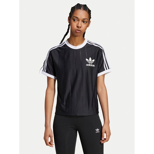 adidas T-Shirt adicolor 3-Stripes IX5505 Czarny Loose Fit ze sklepu MODIVO w kategorii Bluzki damskie - zdjęcie 182691758
