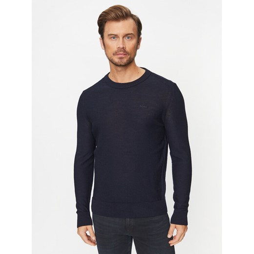 Boss Sweter Avac_C 50501762 Granatowy Regular Fit ze sklepu MODIVO w kategorii Swetry męskie - zdjęcie 182691788