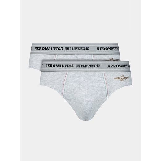 Aeronautica Militare Komplet 2 par slipów AM1USL002 Szary ze sklepu MODIVO w kategorii Majtki męskie - zdjęcie 182691859