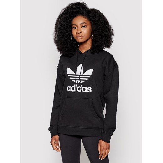 adidas Bluza adicolor Trefoil FM3307 Czarny Regular Fit ze sklepu MODIVO w kategorii Bluzy damskie - zdjęcie 182691937