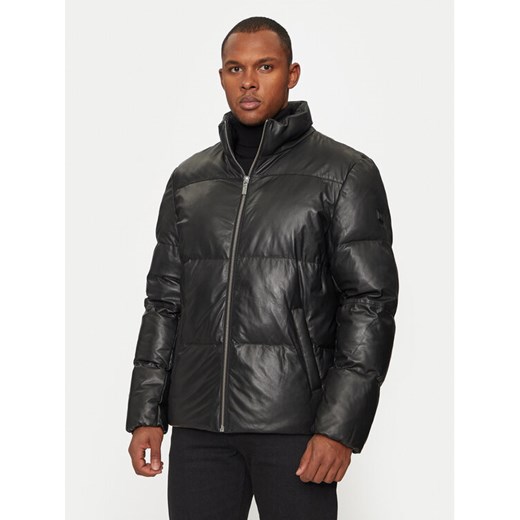 KARL LAGERFELD Kurtka skórzana 555010 544415 Czarny Regular Fit ze sklepu MODIVO w kategorii Kurtki męskie - zdjęcie 182691959