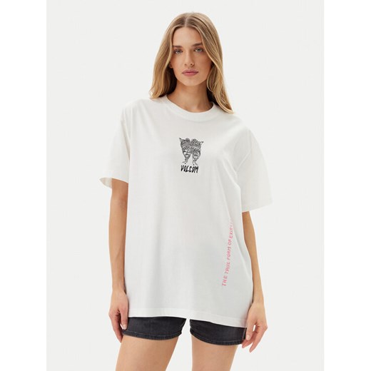 Volcom T-Shirt Alix 3 B3512507 Biały Oversize ze sklepu MODIVO w kategorii Bluzki damskie - zdjęcie 182691996