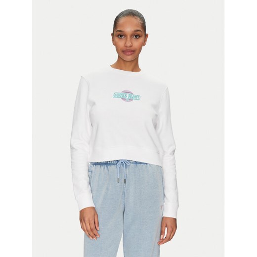 Guess Jeans Bluza W5GQ20 K68I4 Biały Regular Fit ze sklepu MODIVO w kategorii Bluzy damskie - zdjęcie 182692006