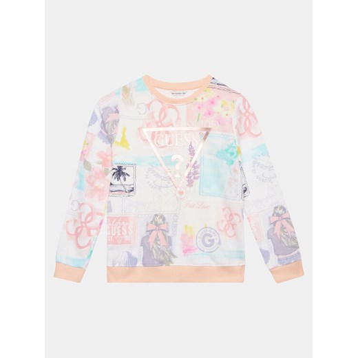 Guess Bluza J4GQ01 KA6R3 Biały Relaxed Fit ze sklepu MODIVO w kategorii Bluzy dziewczęce - zdjęcie 182692029