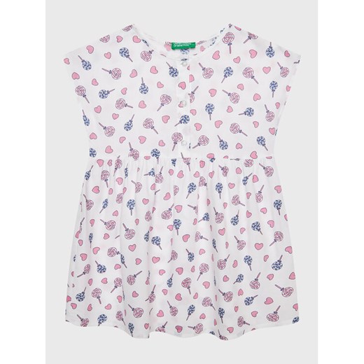 United Colors Of Benetton Sukienka codzienna 4EKJGV00M Biały Regular Fit ze sklepu MODIVO w kategorii Sukienki niemowlęce - zdjęcie 182692056