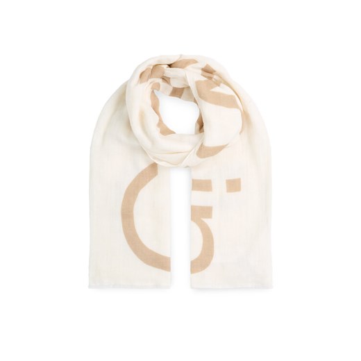 Calvin Klein Szal Bold Logo Cotton Hemp Scarf K60K612975 Écru ze sklepu MODIVO w kategorii Szaliki i chusty damskie - zdjęcie 182692158