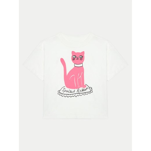 Mini Rodini T-Shirt Cat 2472012210 Biały Regular Fit ze sklepu MODIVO w kategorii Bluzki dziewczęce - zdjęcie 182692206