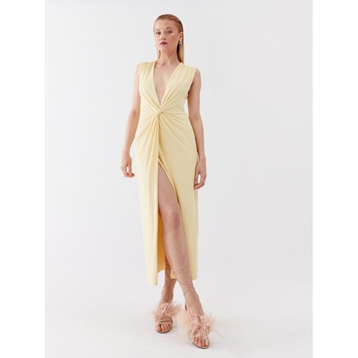 Patrizia Pepe Sukienka koktajlowa 2A2519/J113-Y433 Żółty Slim Fit ze sklepu MODIVO w kategorii Sukienki - zdjęcie 182692356