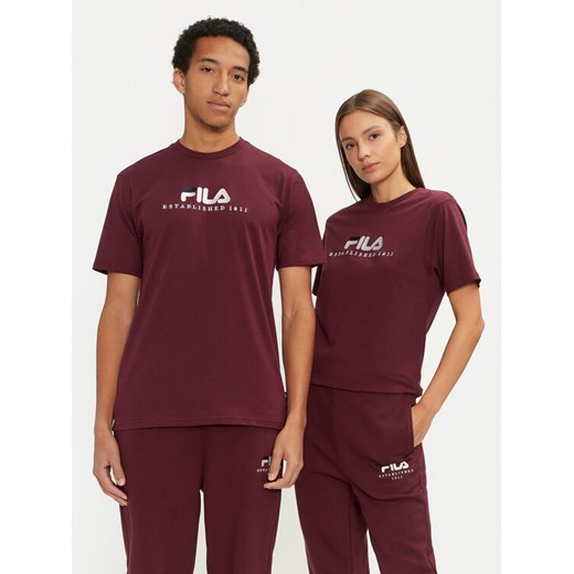 Fila T-Shirt Unisex Bedburg FAU0147 Bordowy Regular Fit ze sklepu MODIVO w kategorii Bluzki damskie - zdjęcie 182692367