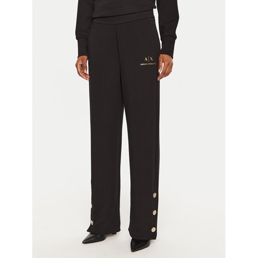 Armani Exchange Spodnie dresowe 6DYPGL YJEGZ 1200 Czarny Regular Fit ze sklepu MODIVO w kategorii Spodnie damskie - zdjęcie 182692468