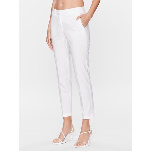 Marella Spodnie materiałowe Samuele 2331310532 Biały Slim Fit ze sklepu MODIVO w kategorii Spodnie damskie - zdjęcie 182692516
