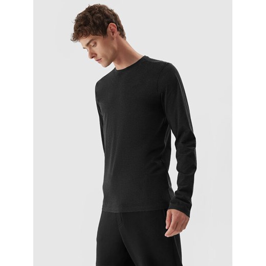 4F Longsleeve 4FAW23TLONM155 Szary Slim Fit ze sklepu MODIVO w kategorii T-shirty męskie - zdjęcie 182692526