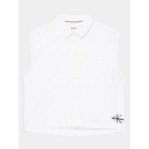 Calvin Klein Jeans Koszula Monogram IG0IG02462 Biały Relaxed Fit ze sklepu MODIVO w kategorii Koszule chłopięce - zdjęcie 182692665