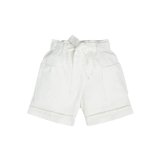 Guess Szorty materiałowe J3GD03 WE8R0 Biały Relaxed Fit ze sklepu MODIVO w kategorii Spodenki dziewczęce - zdjęcie 182692698