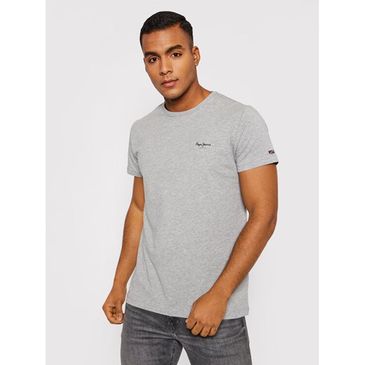 Pepe Jeans T-Shirt Original Basic 3 N PM508212 Szary Slim Fit ze sklepu MODIVO w kategorii T-shirty męskie - zdjęcie 182692806