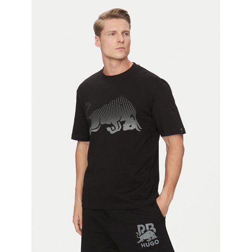 HUGO T-Shirt Dricard_RB 50542775 Czarny Regular Fit ze sklepu MODIVO w kategorii T-shirty męskie - zdjęcie 182692839